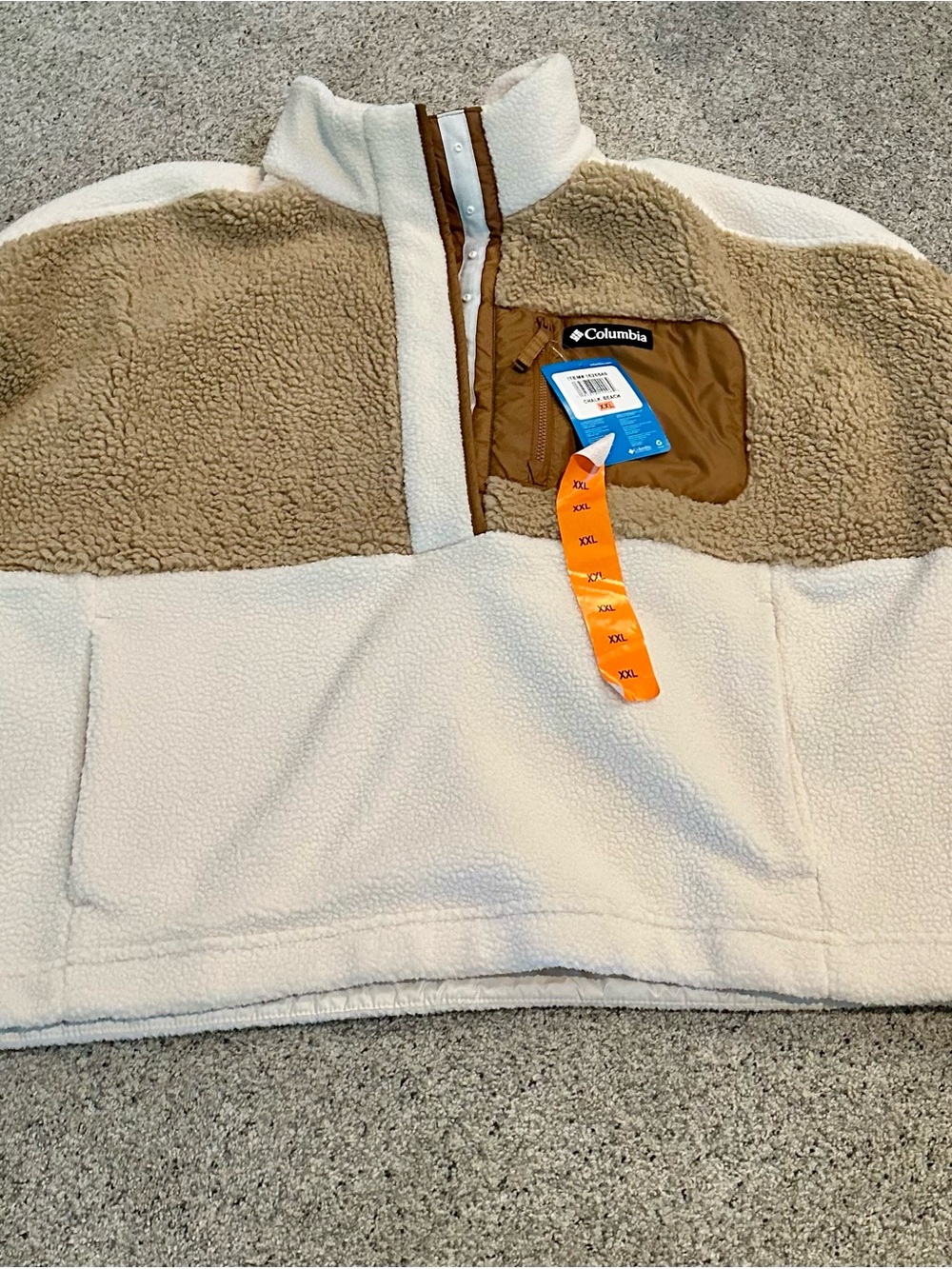 NWT Columbia women’s cropped Sherpa fleece pullover XXL